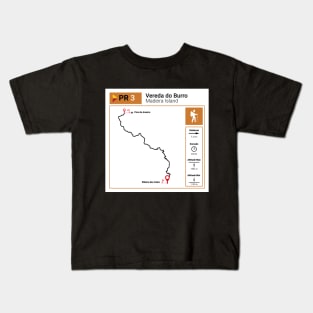 Madeira Island PR3 VEREDA DO BURRO trail map Kids T-Shirt